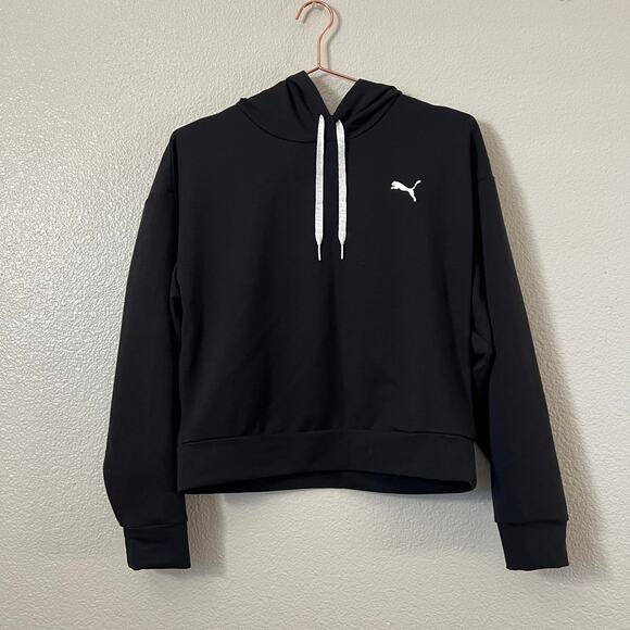 Puma Tops - Puma logo crop hoodie top long sleeve black 846115